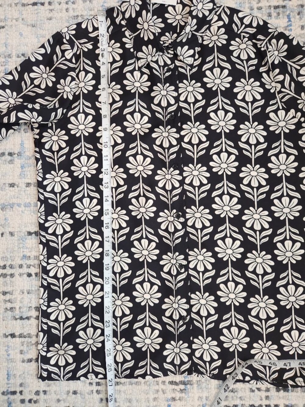 Sandro Harriet Floral-Print Silk Shirt - Size 3 - Picture 5 of 9
